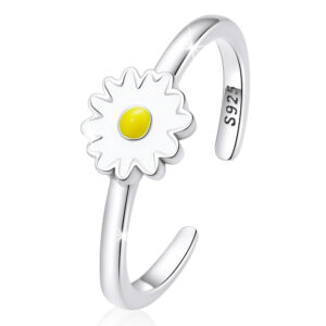 Solid 925 Sterling Silver Sunny-Side Up Daisy ring