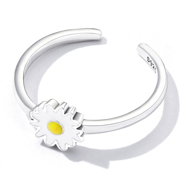 Solid 925 Sterling Silver Sunny-Side Up Daisy ring - Image 4