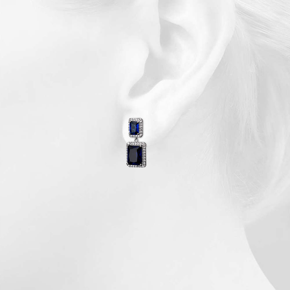 Leticia Bloom Earrings in Sapphire - Image 4