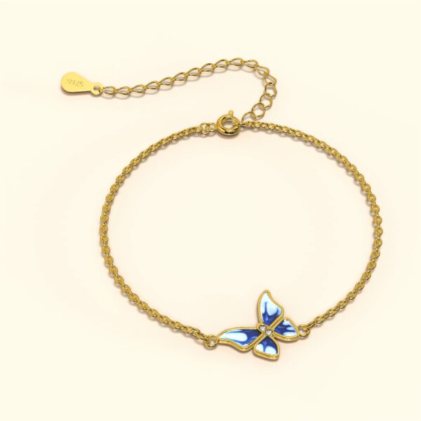 Alice Butterfly Gold Stainless Steel Bracelet - Image 3