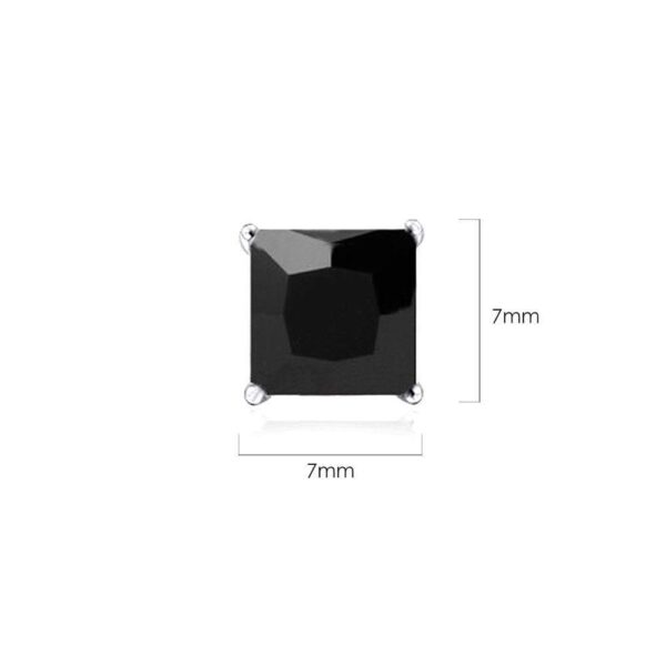Black Square CZ Earrings - Image 3