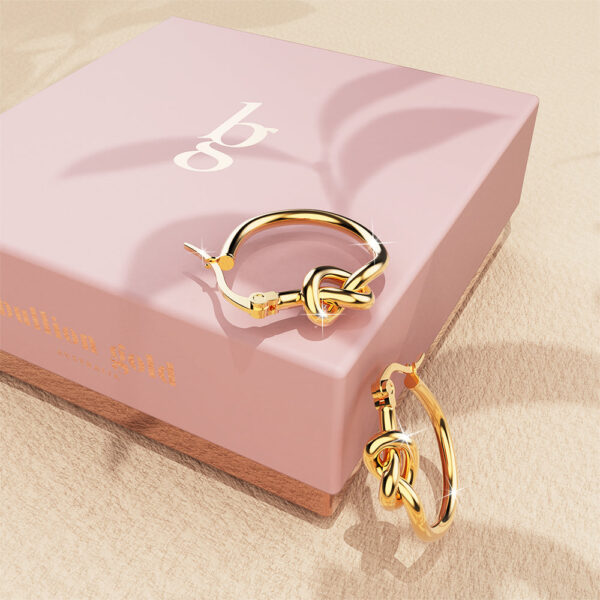 Golden Knot Hoop Earrings Extra Large - Image 3