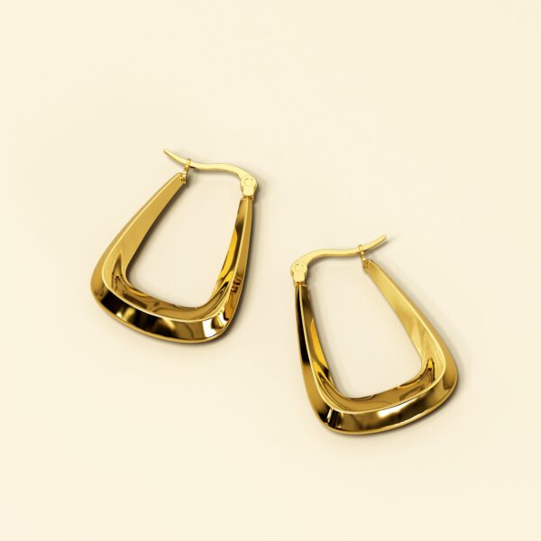 Photon Alyssa Hoop Gold Layered Earrings - Image 2