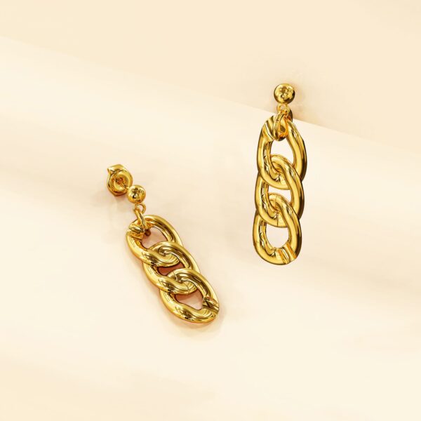 Alti Dangle Gold Layered Earrings - Image 2