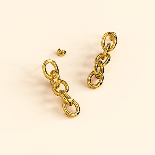 Lewis Dangle Gold Layered Earrings - Image 2