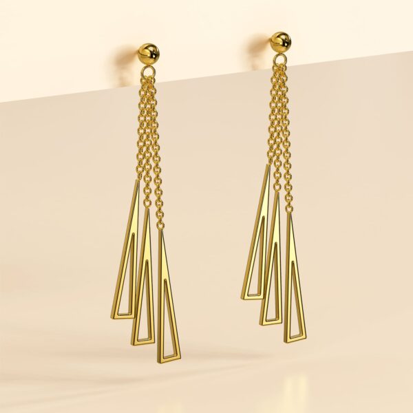 Royal Tassel Gold Layered Earrings - Image 2