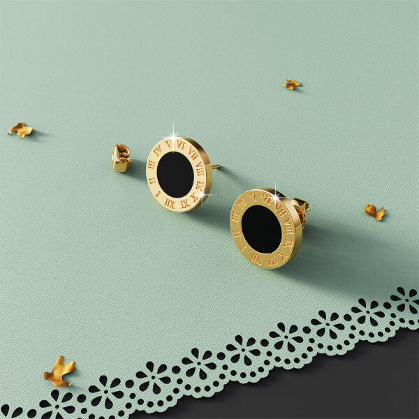 Jamo Stud Gold Layered Earrings - Image 3