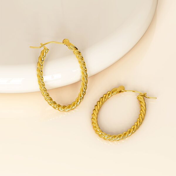 Mellenum Hoop Gold Layered Earrings - Image 7