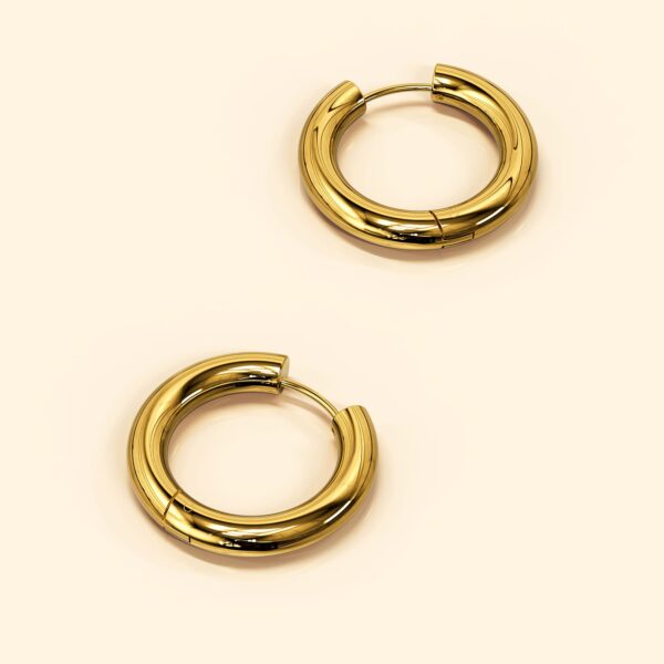 Mellow Hoop Gold Layered Earrings - Image 6