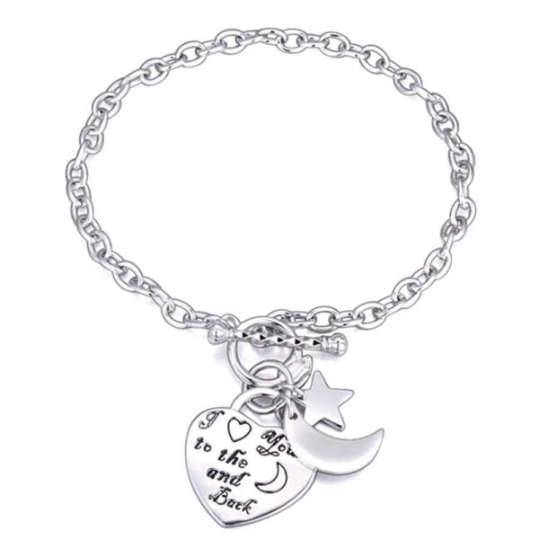Love You To The Moon And Back Toggle Belcher Chain Bracelet