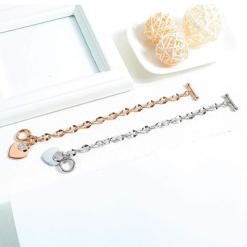 Diamond cut Belcher Chain T-lock Toggle Bracelet in White Gold Layered Steel Jewellery - Image 7