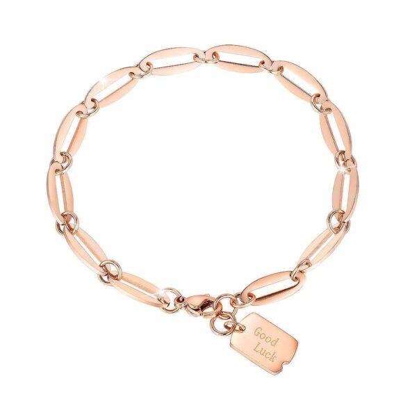 Good Luck Chain Bracelet in Rose Gold Layered Steel Jewellery
