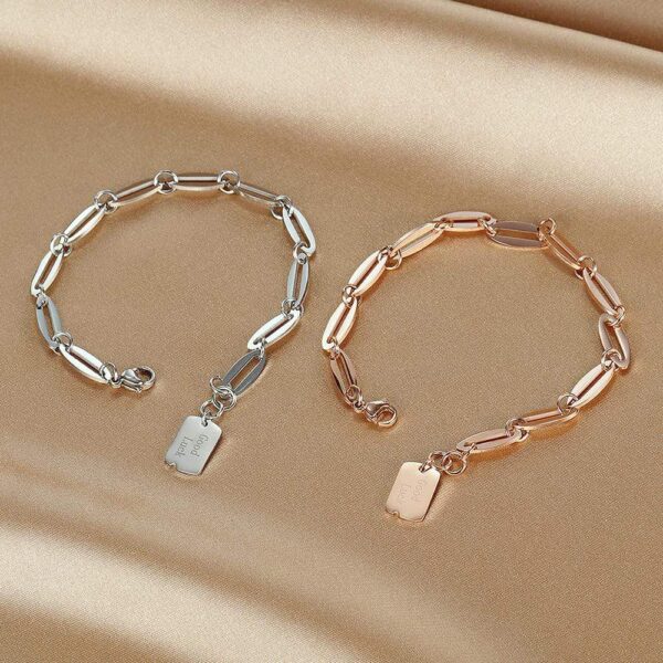 Good Luck Chain Bracelet in Rose Gold Layered Steel Jewellery - Image 5