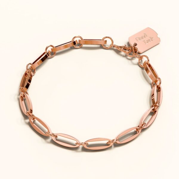 Good Luck Chain Bracelet in Rose Gold Layered Steel Jewellery - Image 2