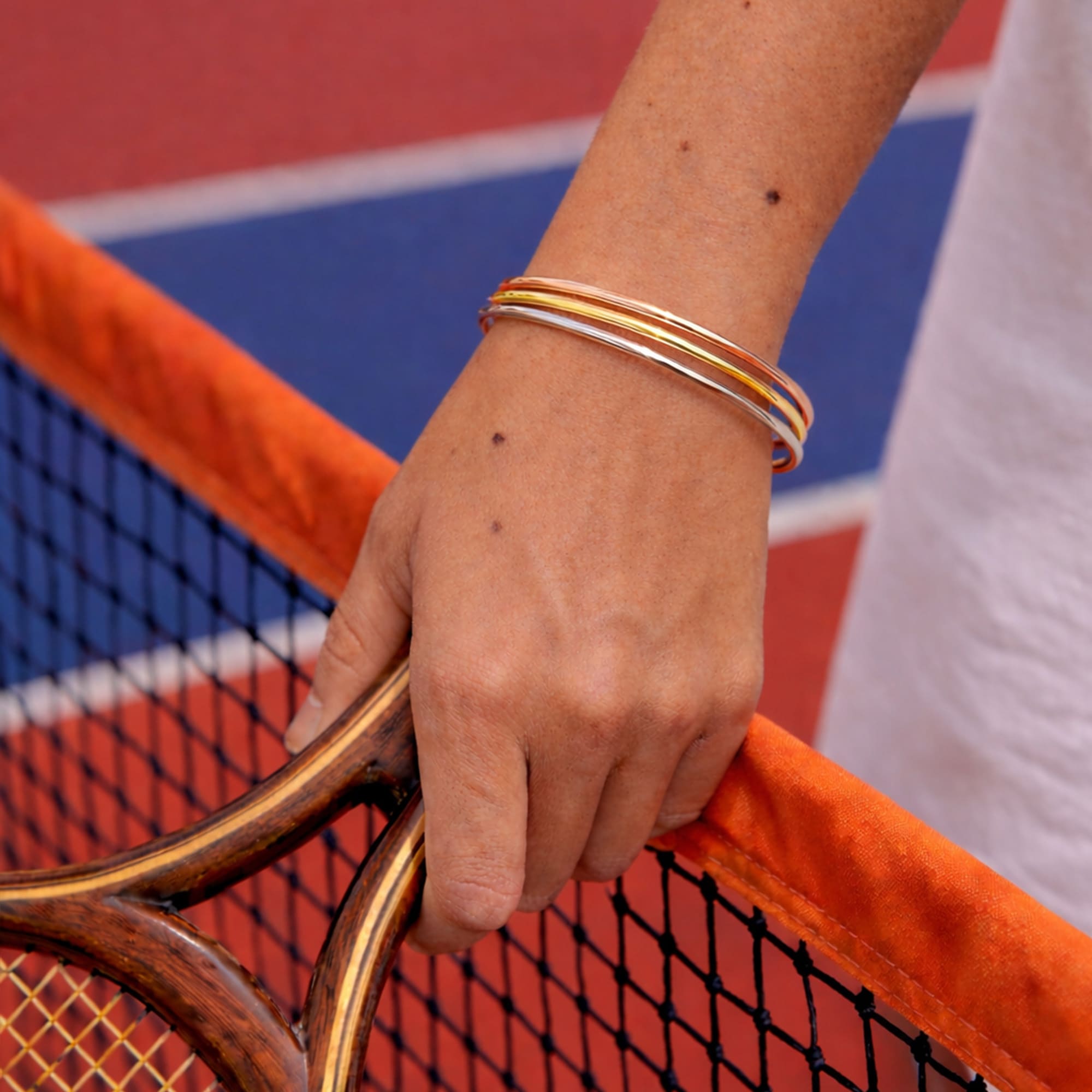 Solid Golf Bangle 3mm Rose Gold Layered - Image 5