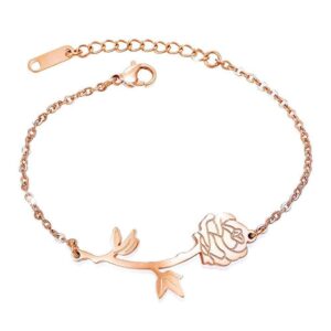 One Piece Rose Bracelet in Rose Gold Layered Steel Jewellery
