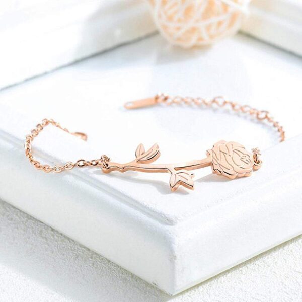 One Piece Rose Bracelet in Rose Gold Layered Steel Jewellery - Image 5