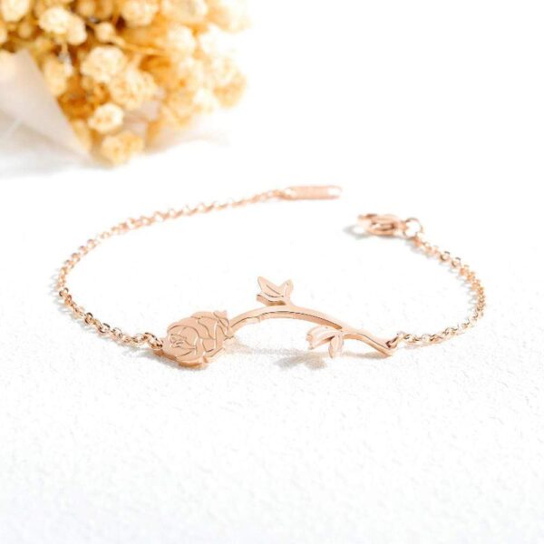 One Piece Rose Bracelet in Rose Gold Layered Steel Jewellery - Image 6