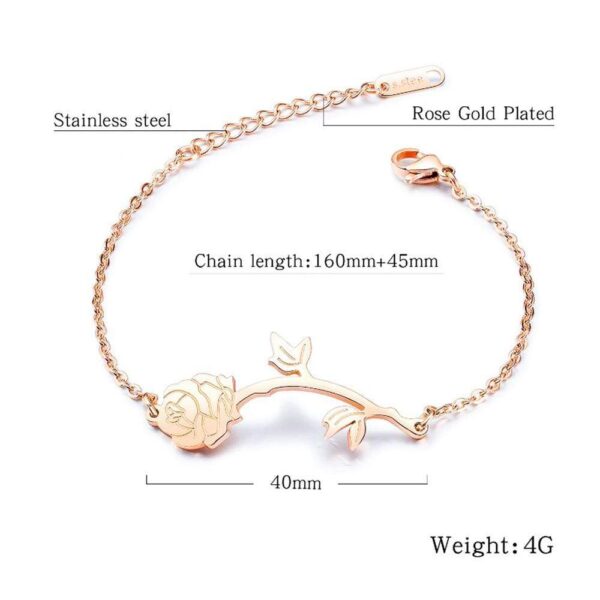 One Piece Rose Bracelet in Rose Gold Layered Steel Jewellery - Image 8