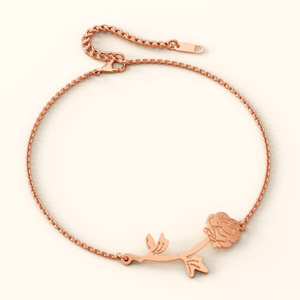 One Piece Rose Bracelet in Rose Gold Layered Steel Jewellery - Image 2