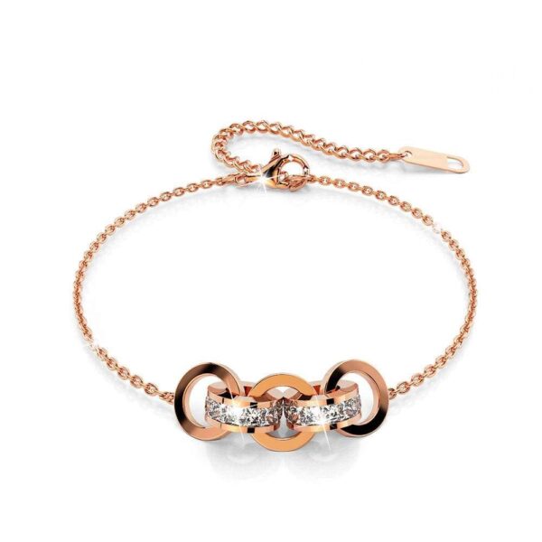 Hoop Chain Barrel Bracelet in Rose Gold Layered Steel Jewellery
