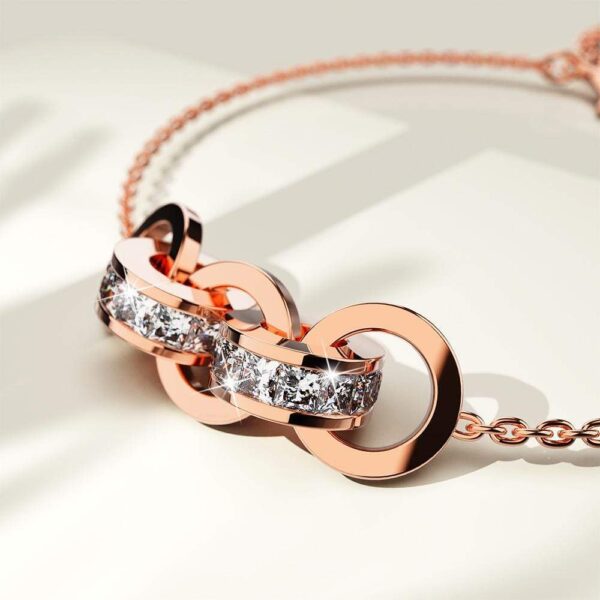 Hoop Chain Barrel Bracelet in Rose Gold Layered Steel Jewellery - Image 2