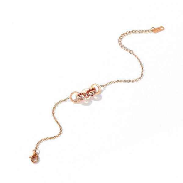 Hoop Chain Barrel Bracelet in Rose Gold Layered Steel Jewellery - Image 3