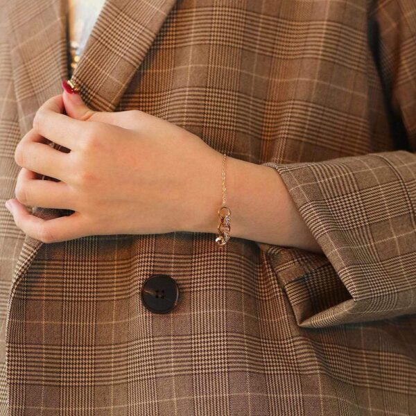 Hoop Chain Barrel Bracelet in Rose Gold Layered Steel Jewellery - Image 4