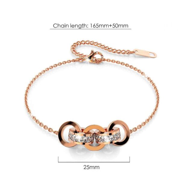 Hoop Chain Barrel Bracelet in Rose Gold Layered Steel Jewellery - Image 5