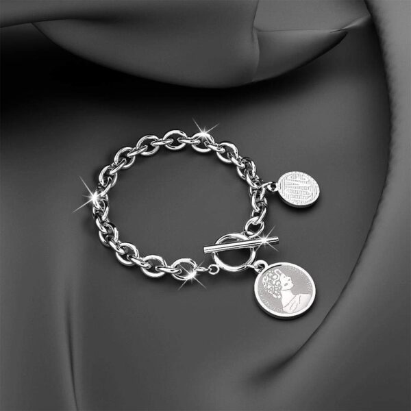 Aussie Coin White Gold Layered Bracelet - Image 2