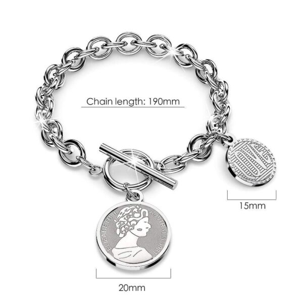Aussie Coin White Gold Layered Bracelet - Image 3