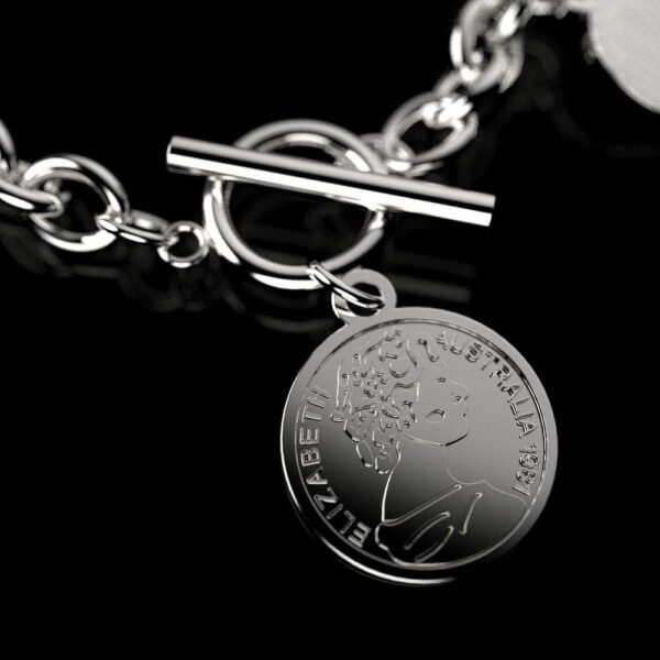 Aussie Coin White Gold Layered Bracelet - Image 5
