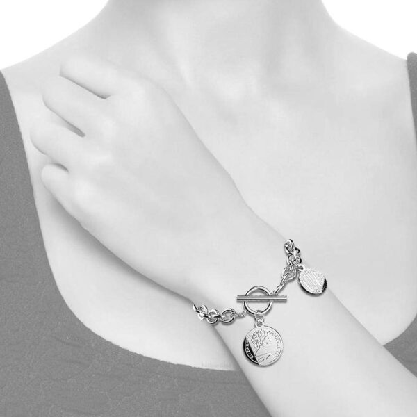 Aussie Coin White Gold Layered Bracelet - Image 8