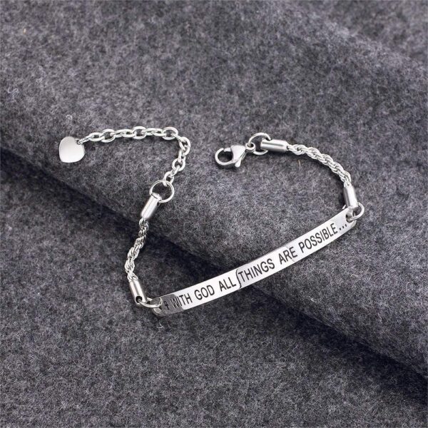 All Things Are Possible Inscriptions Bar Bracelet - Image 2