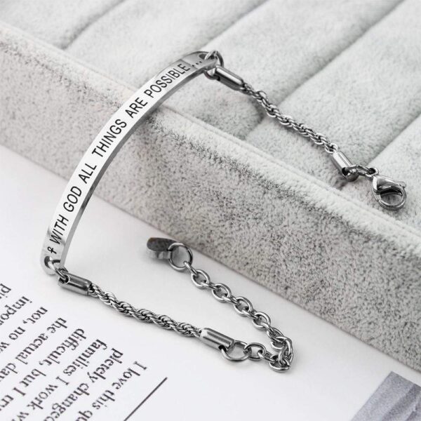 All Things Are Possible Inscriptions Bar Bracelet - Image 3