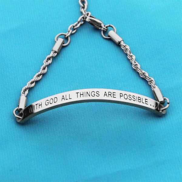 All Things Are Possible Inscriptions Bar Bracelet - Image 4