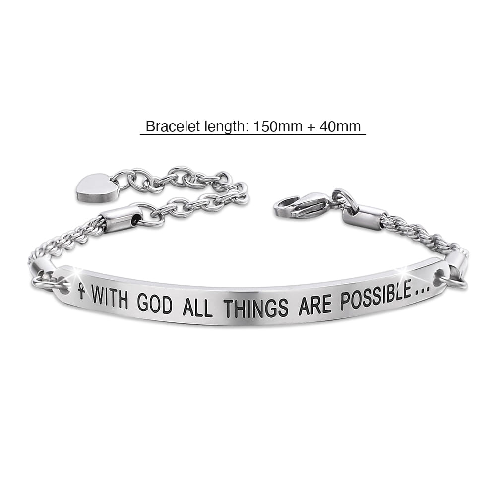 All Things Are Possible Inscriptions Bar Bracelet - Image 7