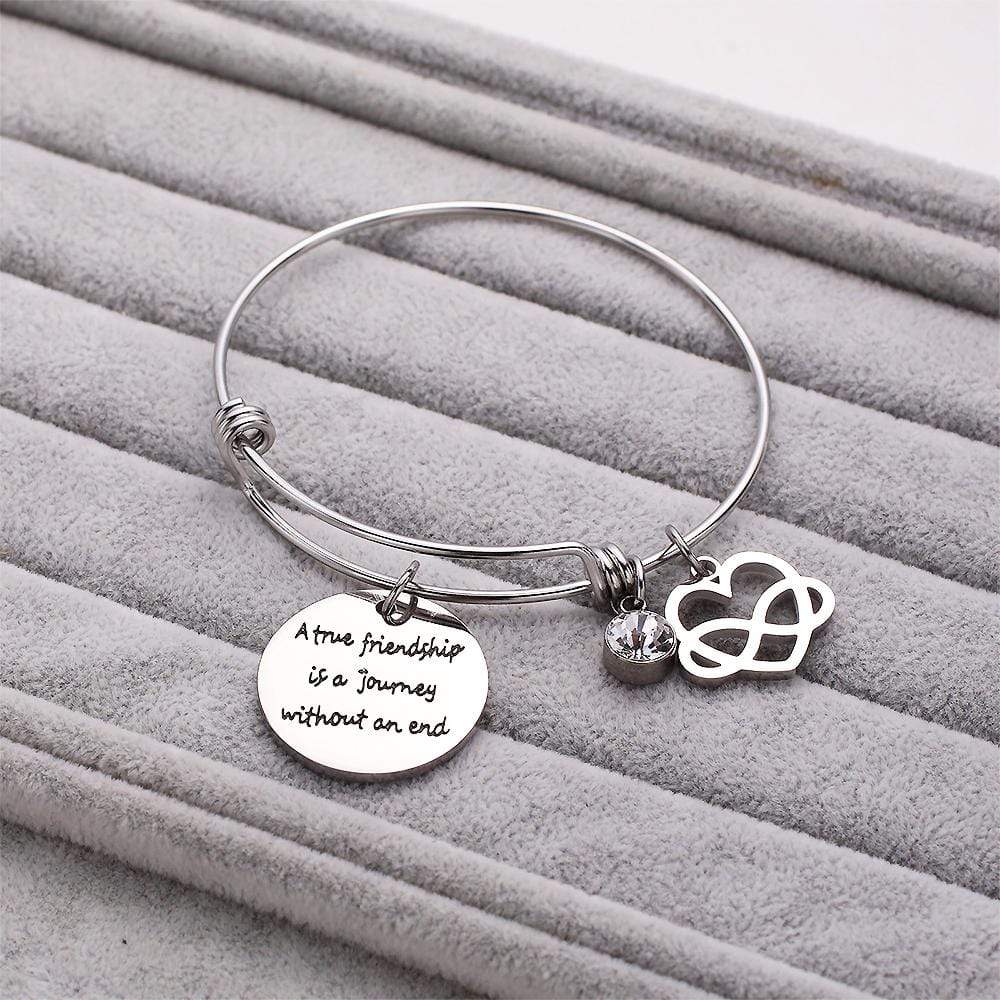 A True Friendship Inscriptions Adjustable Bracelet - Image 2