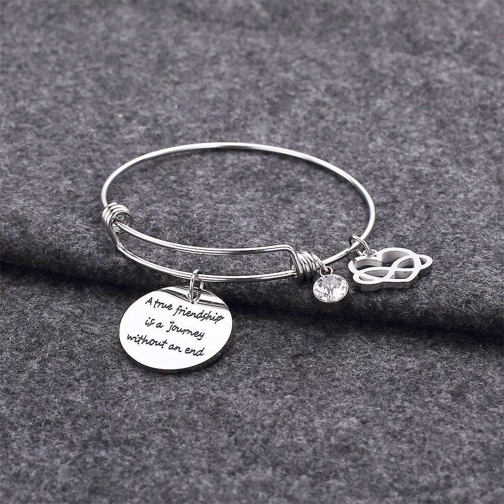 A True Friendship Inscriptions Adjustable Bracelet - Image 3