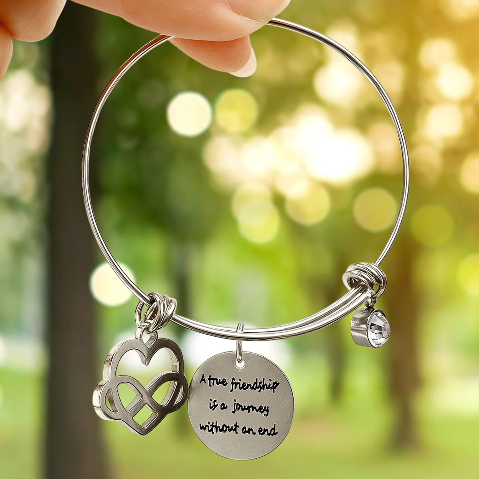 A True Friendship Inscriptions Adjustable Bracelet - Image 5