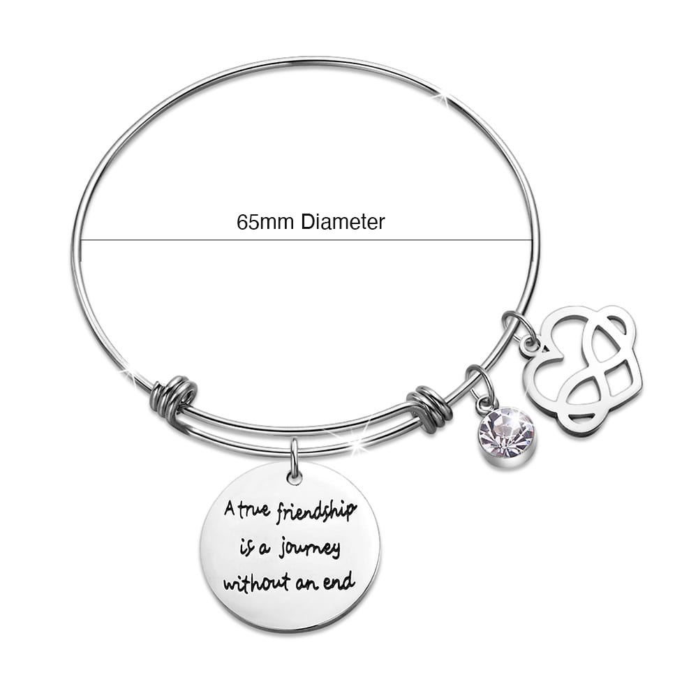 A True Friendship Inscriptions Adjustable Bracelet - Image 8