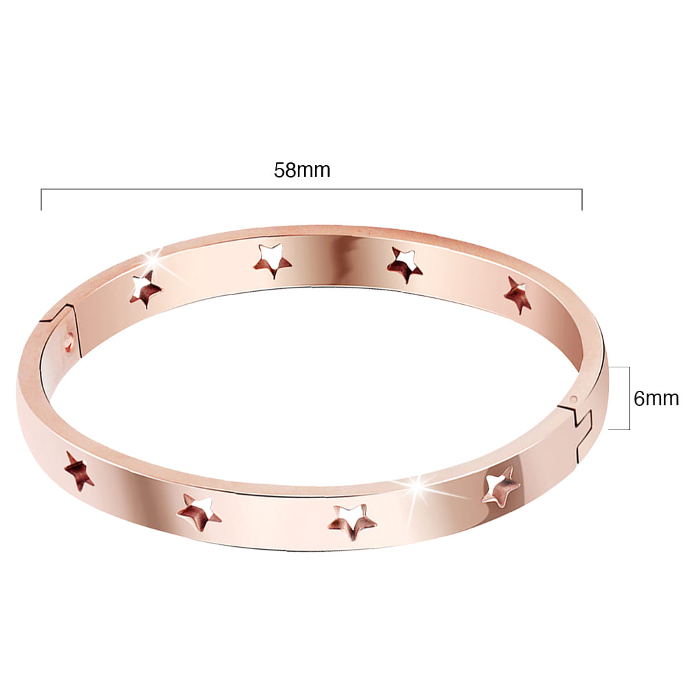Bellatrix Star Rose Gold Layered Bangle - Image 6