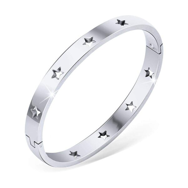 Bellatrix Star White Gold Layered Bangle