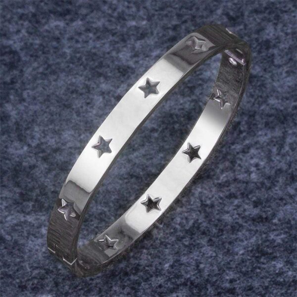 Bellatrix Star White Gold Layered Bangle - Image 2