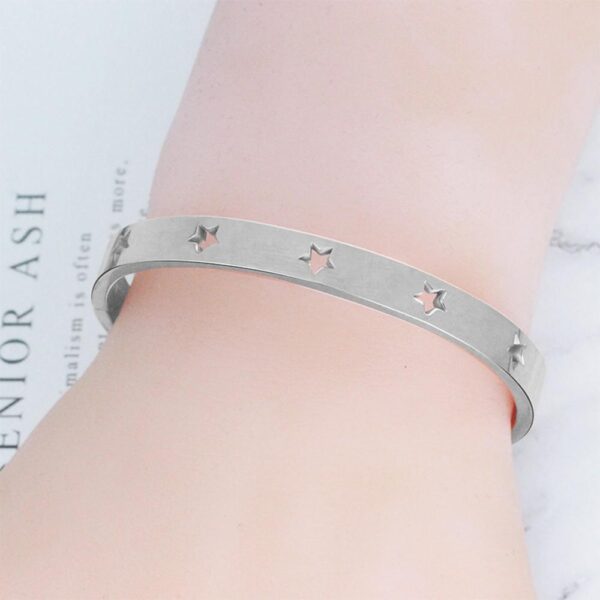 Bellatrix Star White Gold Layered Bangle - Image 3