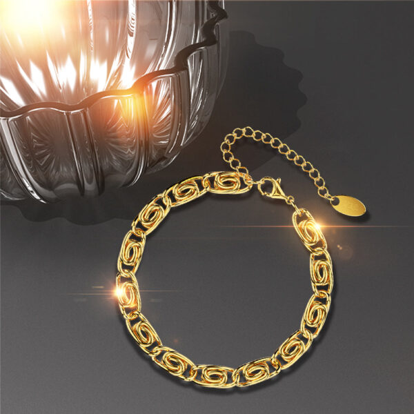 Bianca Fancy Clip Link Chain Gold Bracelet - Image 5