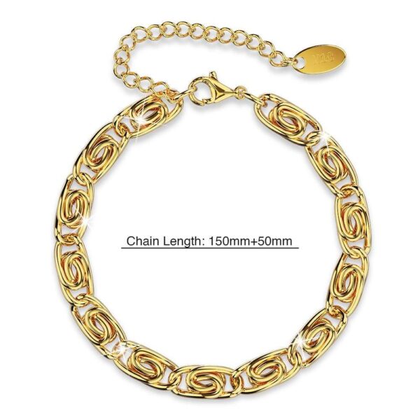 Bianca Fancy Clip Link Chain Gold Bracelet - Image 9