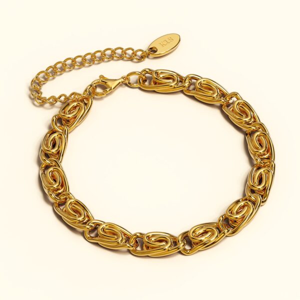 Bianca Fancy Clip Link Chain Gold Bracelet - Image 3