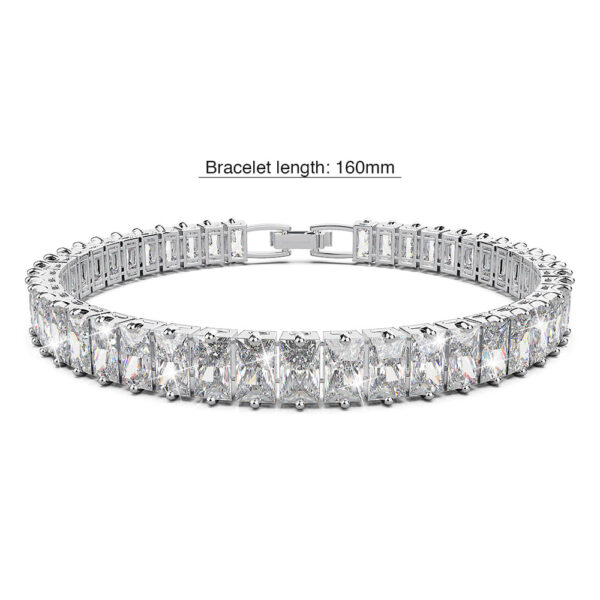 Ballerina Baguette Set Bracelet in White Gold - Image 7