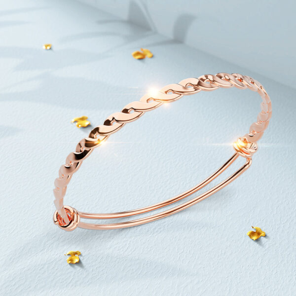 Alyana Braided Adjustable Bangle Rose Gold - Image 3